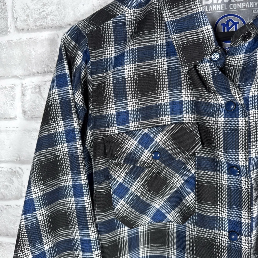 DIXXON PERFORMANCE Blue Plaid Snap Button Flannel… - image 6